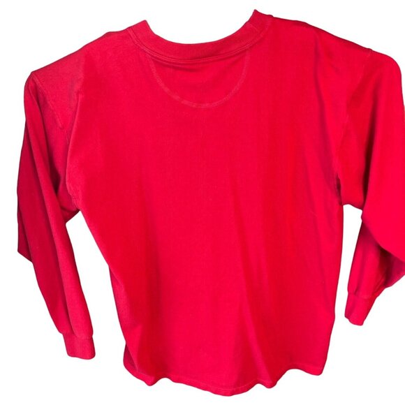 Large Red Long Sleeve T-shirt  Crew Neck 5g - Picture 2 of 10